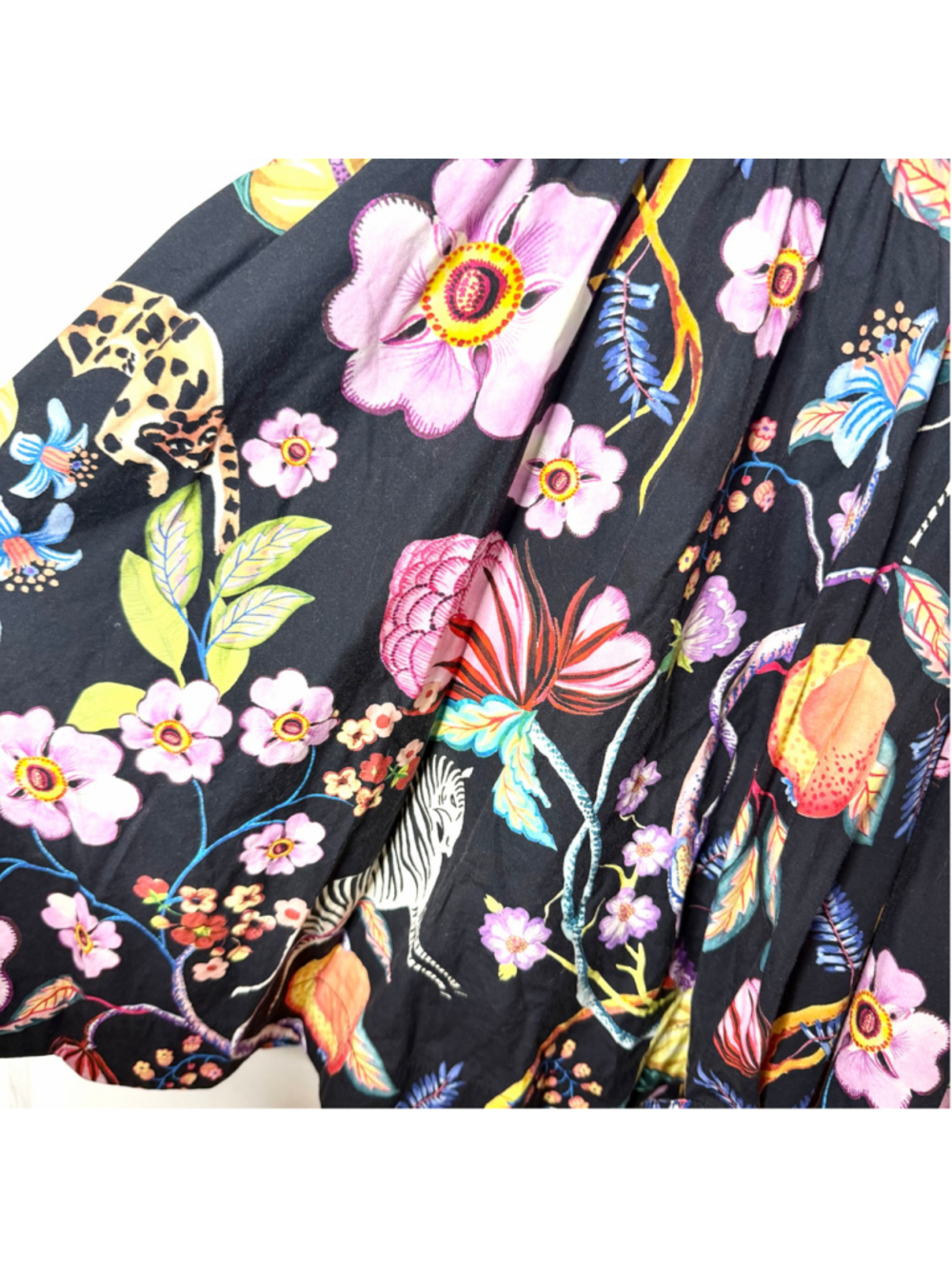 Women's Maeve Anthropologie Floral Animal Print Mini Dress Black Size 6 - Picture 7 of 10